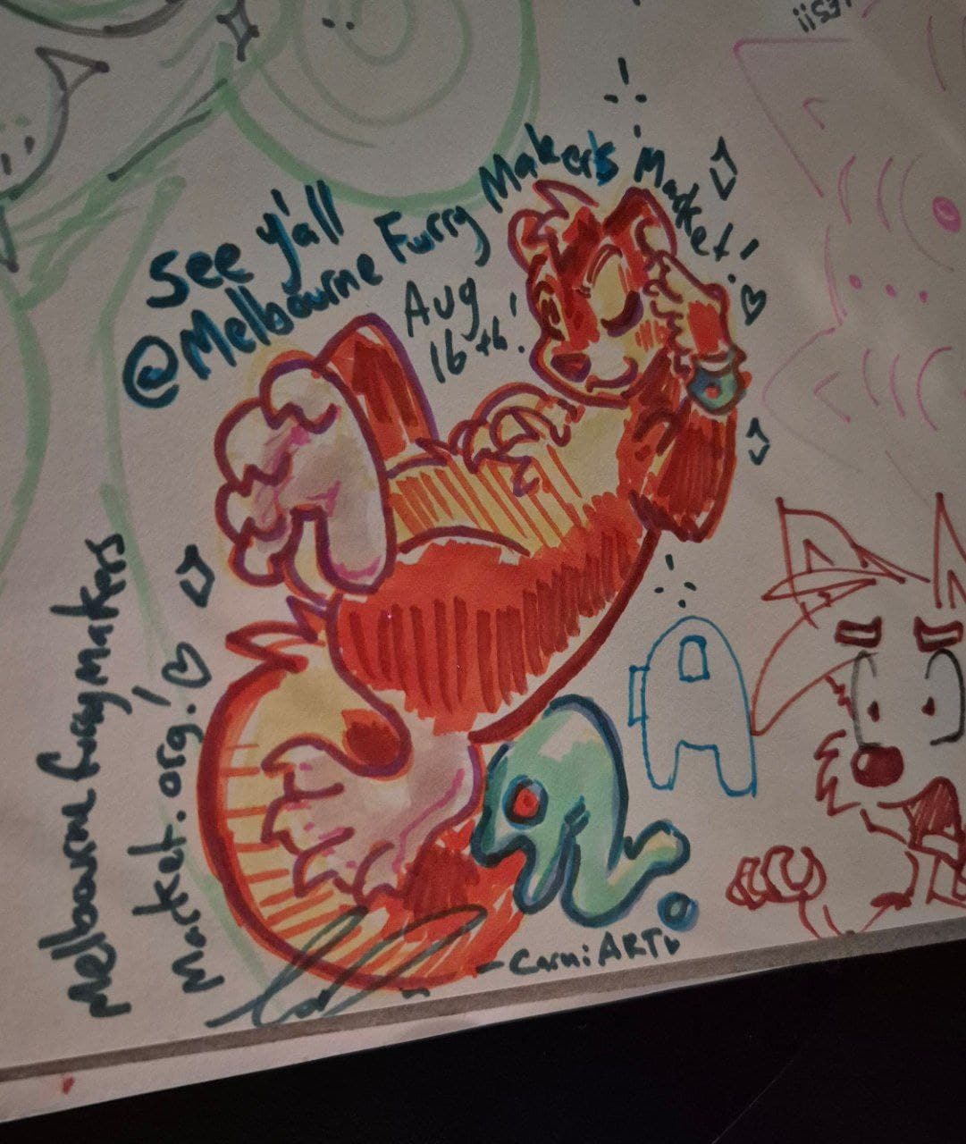Carniart Fortress - Erika 'Carnival' Vasos's artwork of Rakali, the MFMM Mascot